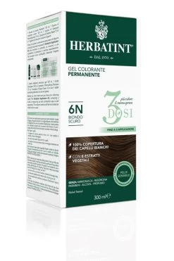 Herbatint Tinta Per Capelli Gel Colorante Permanente 3Dosi 6N Biondo Scuro 300ml
