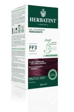 Herbatint Tinta Per Capelli Gel Colorante Permanente 3Dosi FF3 Prugna 300ml