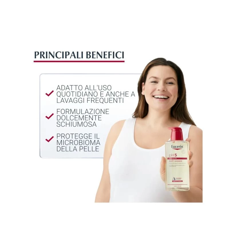 Eucerin PH5 Gel Doccia Dermoprotettivo Bipack 2x400ml 2 Eucerin PH5 Gel Doccia Dermoprotettivo Bipack 2x400ml - immagine 2