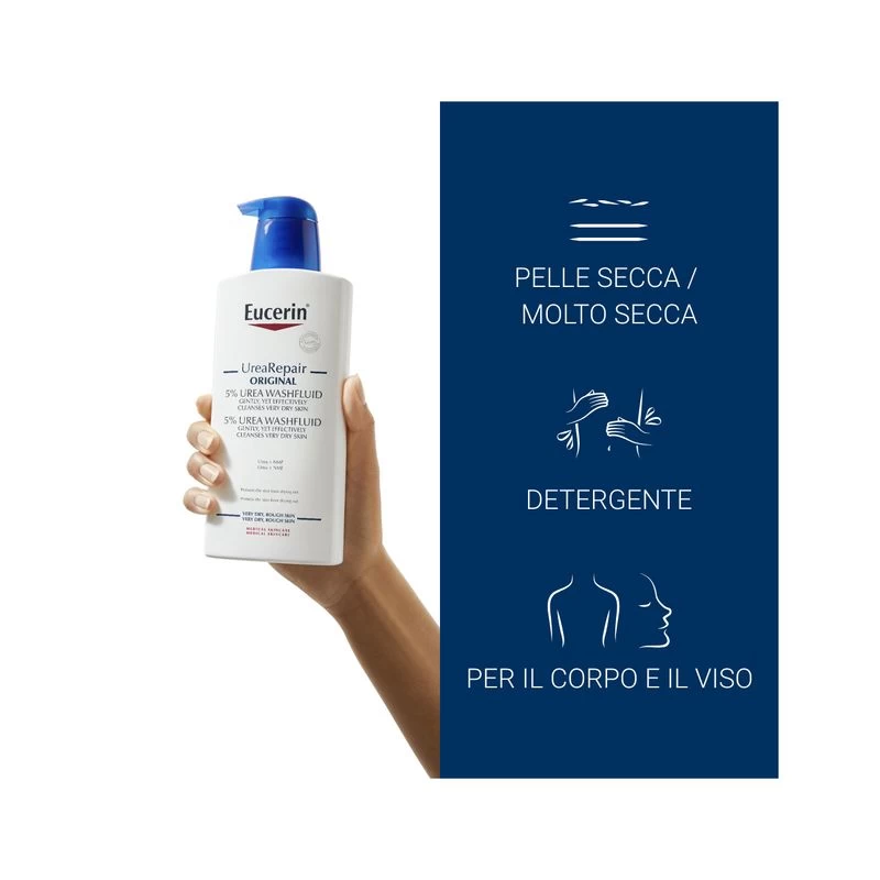 Eucerin Urearepair 5% Urea Detergente Fluido 2 X400ml 2 Eucerin Urearepair 5% Urea Detergente Fluido 2 X400ml - immagine 2