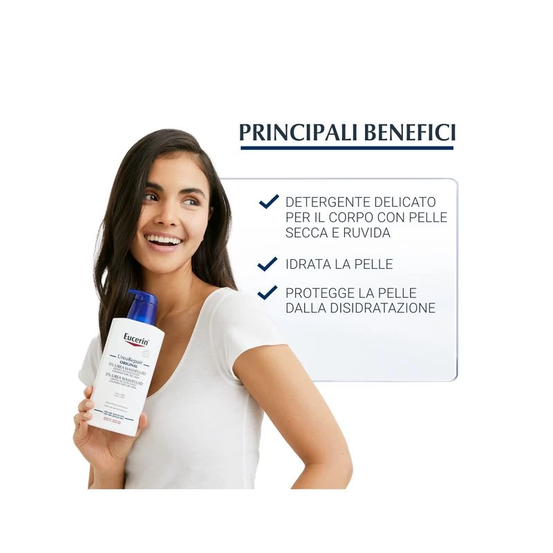 Eucerin Urearepair 5% Urea Detergente Fluido 2 X400ml 3 Eucerin Urearepair 5% Urea Detergente Fluido 2 X400ml - immagine 3