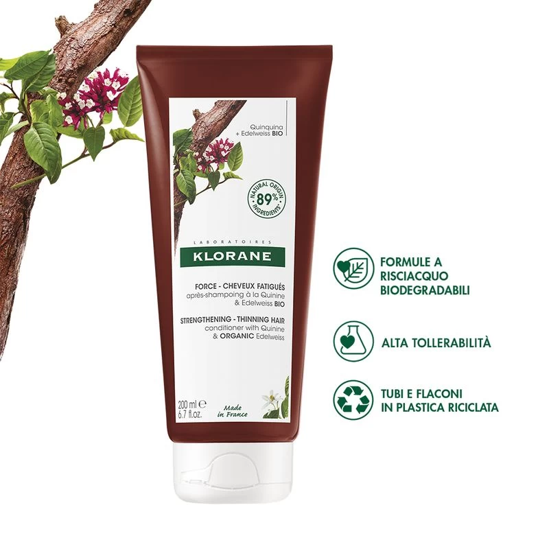 Klorane Balsamo Alla Chinina E Stella Alpina BIO Contro La Caduta Dei Capelli 200ml 2 Klorane Balsamo Alla Chinina E Stella Alpina BIO Contro La Caduta Dei Capelli 200ml - immagine 2